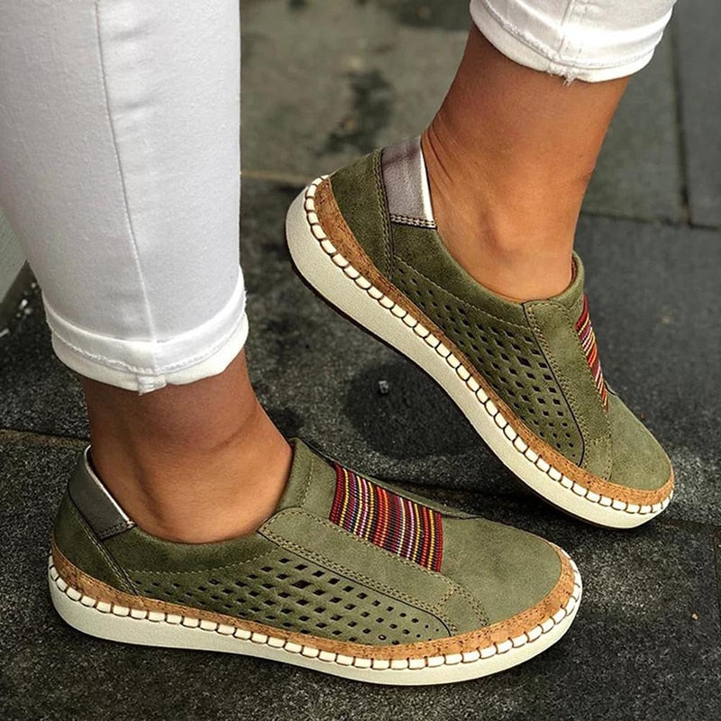 Fashionable Carolyn - Chic Boho Slip-on Sneakers