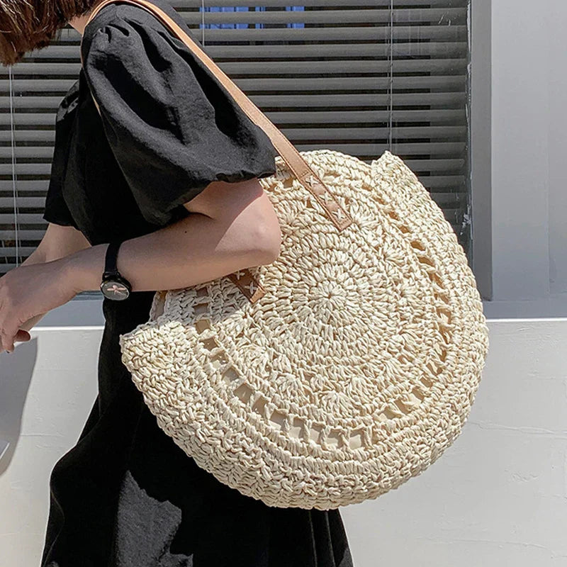Classic Handcrafted Elegant Multifunctional Straw Handbag