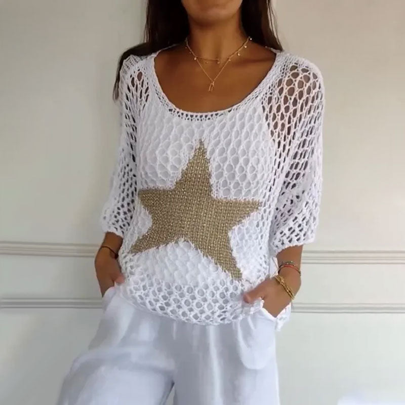 Trendy Jiah - Starry Knit Top